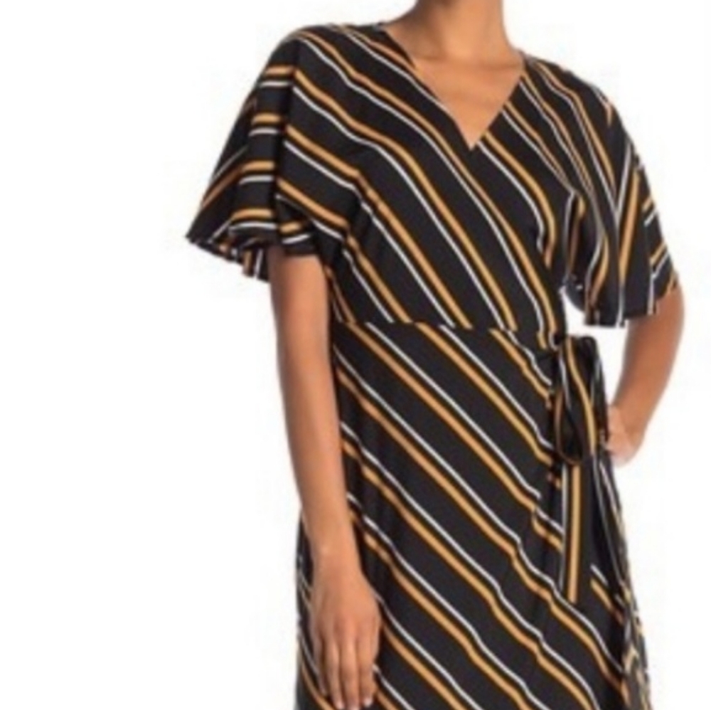 NWT Vanity Room Striped Wrap Dress Size Small